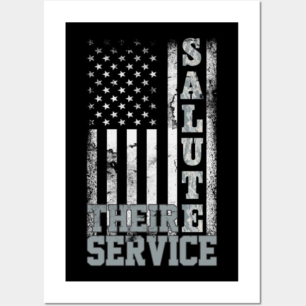 US Air Force T-Shirt Salute Their Service - Air Force Veteran Gift Wall Art by Otis Patrick